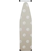 Full-Size Adjustable Height Ironing Board with Steel Frame, Extra-Thick Cotton Cover &amp; Non-Slip Feet, Beige
