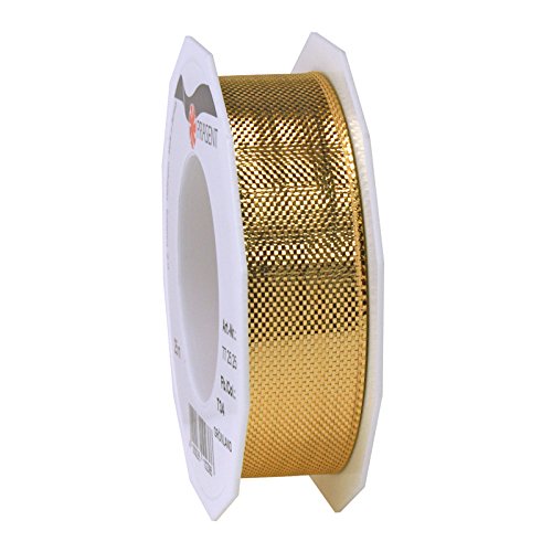 Präsent - Grönland Metallic look Ribbon Light Gold 25-m-Roll 25 mm width