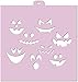 Cookie Stencil Set for Halloween, 6 pcs. bat, Spider Web, Skeleton, Pumpkin, Witch, cat, Raven