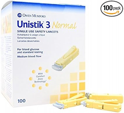 Amazon Com Unistik 3 Safety Lancets 23g X 1 88mm Box Of 100