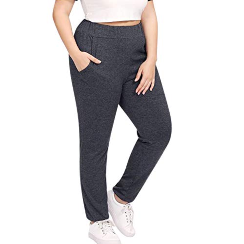 CCatyam Plus Size Pants for Women, Trouser High Waist Leggings Solid Pocket Sexy Loose Casual Fashion Gray - Thumbnail 6