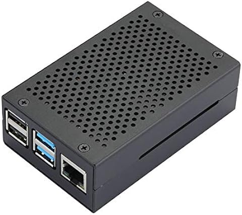 Andifany para Raspberry Pi 4 la Carcasa de Aluminio, para la Carcasa de Metal Raspberry Pi 4 con Ventilador de RefrigeracióN y Disipadores TéRmicos para Raspberry Pi 4 Modelo B (Negro)