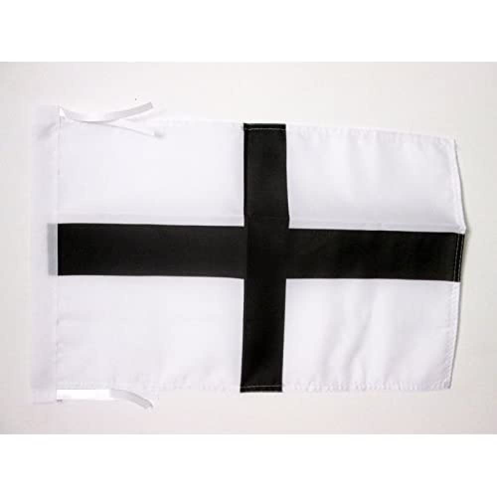 AZ FLAG - Brittany Kroaz Du Flag - 18'' x 12'' - 100% Polyester France - Breton Small Banner with Two Cords - Fade Resistant - Vivid Colors - 18x12 in - 45x30 Cm