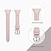 bayite Bands Compatible with Fitbit Versa/Fitbit Versa Lite/Fitbit Versa 2, Slim Genuine Leather Band Replacement Accessories Strap Women Pink w/Rhinestone