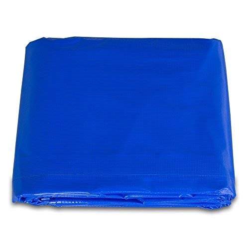 12-Foot by 16-Foot Multi-Purpose 100% Waterproof Blue Heavy Duty PVC Vinyl Tarp Cover 12 Mil Thickness for Inflatables, Tents, and Weather Protection