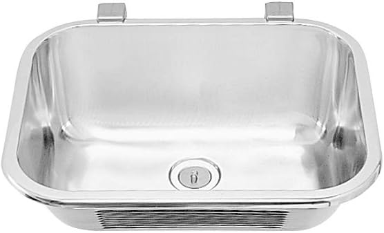 Intra Utility Sink with one Bowl Made of Stainless Steel for Wall mounting VK44STD, Grey