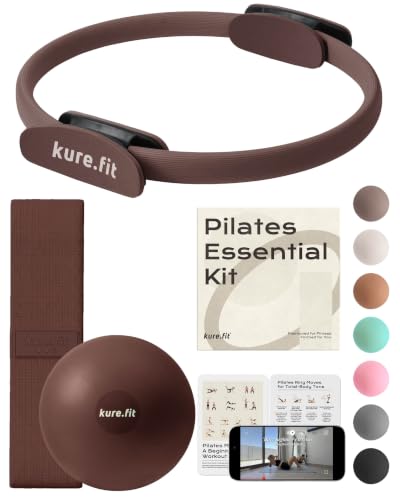 kure.fit Pilates Kit for Women مجموعة بيلاتس – Home Pilates Equipment Set with Ring, Ball & Resistance Bands | Pilates Starter Kit with Accessories in Gift Box