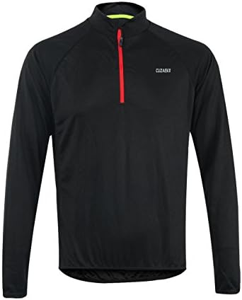 Cuzaekii Mens Long Sleeve Cycling Jersey MTB Bike Shirt Clothing for Summer & Cool Weather