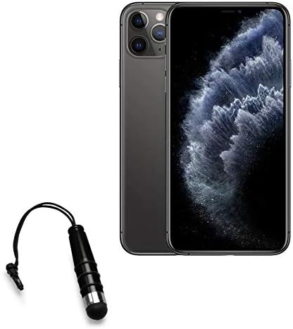 BoxWave Stylus Pen for Apple iPhone 11 Pro Max [Mini Capacitive Stylus] Small Rubber Tip Capacitive Stylus Pen for Apple iPhone 11 Pro Max - Jet Black