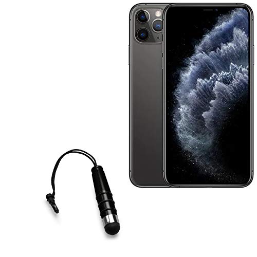 BoxWave Stylus Pen for Apple iPhone 11 Pro Max [Mini Capacitive Stylus] Small Rubber Tip Capacitive Stylus Pen for Apple iPhone 11 Pro Max - Jet Black