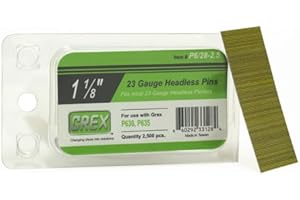 GREX P6/28-2.5 23 Gauge 1-1/8-Inch Length Headless Pins (2,500 per Box)