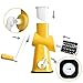 Rotary Cheese Grater Round Mandolin Drum Slicer Vegetable Shredder Cutter Nut Chopper with 3 Interchangeable Shape Stainless Steel Drums