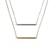 chelseachicNYC Handmade Brush Metal Geometric Sideway Bar Necklace