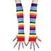 Colorful Rainbow Stripe Leggings Long Knit Gloves Socks Set Party Costume Accessory