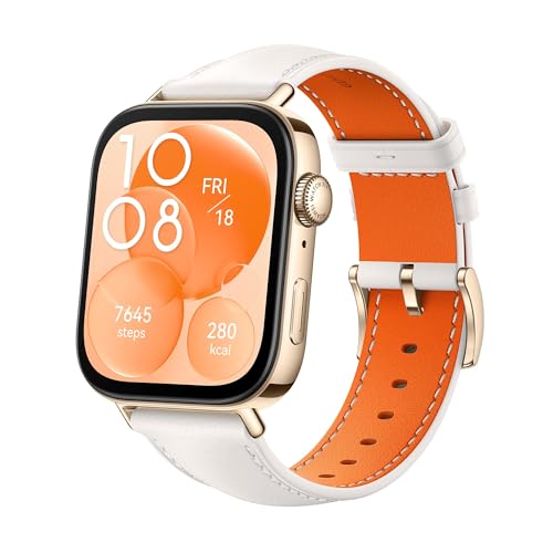 Watch FIT 3 Smartwatch, Bluetooth Anrufe, GPS, iOS&Android, 1,82" AMOLED-Display, Bis zu 10 Tage Akku, Umfassendes Gesundheits&Fitness-Management, +6 Monate erweiterte Garantie, Weißes Leder