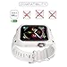 VANCHAN Compatible with Apple Watch Bands 44mm Series 6/5/4 & Apple Watch SE 44mm Band, Sport Soft Silicone Band with Protective Case Men Women for Apple Watch SE & iWatch Series 6/5/4 44mm (White)