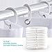 BUZIO Line Pattern Shower Curtain with 12 Curtain Hooks for Bathroom Waterproof, 72 x 72 Inches, White