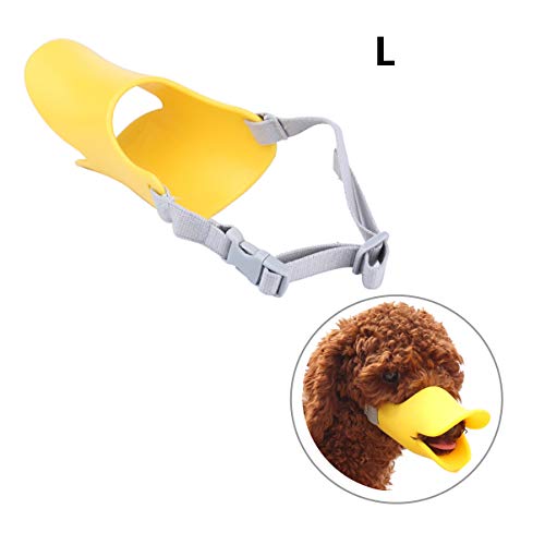 Citmage Dog Mouth Cover - Silica Gel Cute Duck Mouth-Shaped Anti-Bite Breathable Comfortable Safety Muzzle Dog Mouth Cover for Dog,Puppy (L)