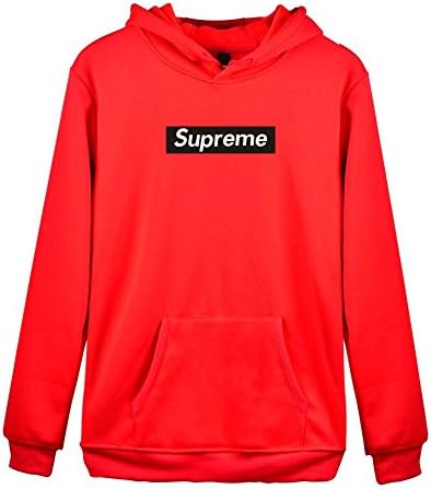 Tianlou Adults Printed Hip Hop With Kangaroo Pocket Pullover Hoodie Sweatshirts