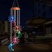 ME9UE Solar Powered Wind Spinner Light, 3 Suns and 3 Moons with 7 Colors Changing Wind Light, Waterproof Hanging Wind Chime Lamp Mobile Suspended Light for Home Outdoor Garden Lighting Decor