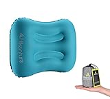 Camping Pillow Inflatable by Hikenture - Ultralight Hiking Pillow for Sleeping - Compressible and Compact - Neck Lumbar Support for Backpacking , Travel , Beach (Blue)