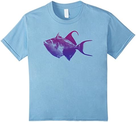 Kids Cute Graphic Design Vintage Style Triggerfish T-shirt 10 Baby Blue
