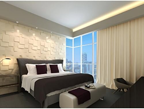 10 Piece 3D Wall Panels, Solid Geometric Cube Blocks Texture, Bright Dynamic Geo Squares Pattern, Modern Organic Fiber Decorative Architecture Display, Home Living Room Patio Bedroom Wallpapers, White
