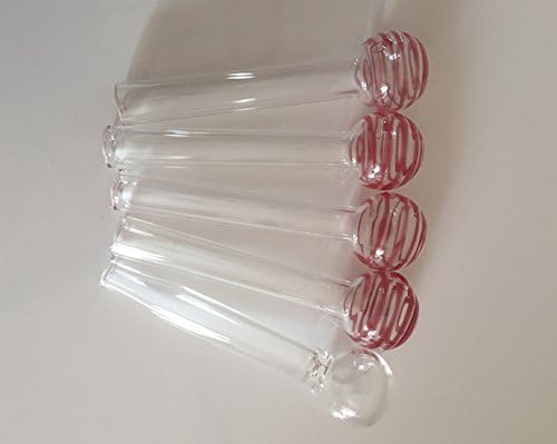 4" Thick Stained Glass Striped Oil Burner Glass Items 5PC/Lot (Red)