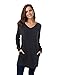 Roshop Women's Casual V-Neck Long Sleeves Pocket Tunic Sweatshirts