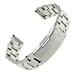 Ritche 22mm Stainless Steel Bracelet Watch Band Strap Straight End Solid Links Color Silver