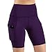 ODODOS High Waist Out Pocket Yoga Short Tummy Control Workout Running Athletic Non See-Through Yoga Shorts,DeepPurple,Mediumthumb 1
