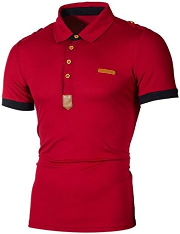Men' Tee,Ba Zha 👕 Fashion Shirt Men's Casual Tops Slim Short Sleeve Turndown Collar Top Yoga Gym Tee Leisure Sports Tops Men Boys Casual Hiking Tees Short Sleeve Beach T-Shirt Blouse