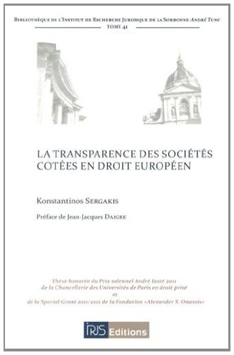 La  transparence des sociétés cotées en droit européen