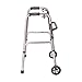 DMI Lightweight Aluminum Single Release Folding Walker with Soft Foam Handgrips, Adjustable Height, Silver, 250 lbs