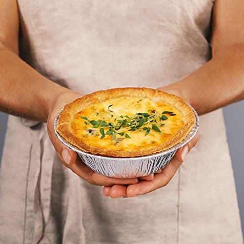 NoCry Premium Disposable 5 Inch Aluminum Pie Pans; Round Foil Baking
