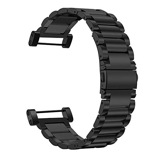 Suunto Core Watch Band, ViCRiOR Solid Stainless Steel Metal Business Replacement Bracelet Strap Bands Suunto Core Smart Watch, Black
