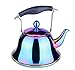 Onlycooker Whistling Tea Kettle Stainless Steel Stovetop Teakettle Sturdy Teapot for Tea Coffee Fast Boiling with Infuser Color Rainbow Mirror Finish 2 Liter / 2.1 Quart
