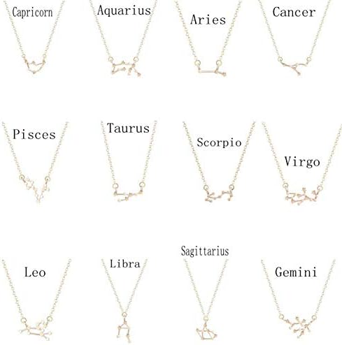 12 Star Gemini Leo Pisces Zodiac Signs Constellation Horoscope Astrology Galaxy Necklace Birthday Gift Fo
