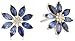 Amazon Collection 10k Yellow Gold, Created Sapphire, and Diamond-Accented Flower Earrings