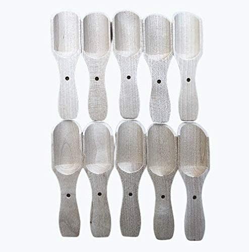 10 Pack Small Wooden Scoops/Mini Spoons for Condiment Coffee, Milk Tea Spices Cooking