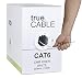 Cat6 Riser (CMR), 1000ft, White, 23AWG 4 Pair Solid Bare Copper, 550MHz, ETL Listed, Unshielded Twisted Pair (UTP), Bulk Ethernet Cable, trueCABLE
