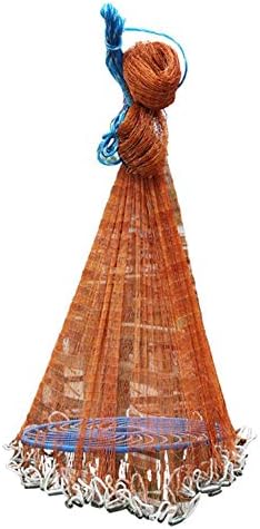 Hand Throwing Fishing Cast Net Purely Hand-Casting Traditional Hand Cast Net Handmade Saltwater Fishing Cast Net