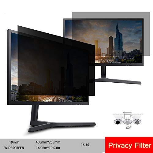 CLKJ 19.0 inch (Diagonally Measured) Widescreen 16:10 Ratio Computer Privacy Screen Filter for Desktop LCD Monitor Display, Anti-Glare, Anti-Scratch Protector Film