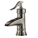 Rozin Single Lever Waterfall Spout Bathroom Basin Faucet Vessle Sink Mixer Tap Brushed Nickel