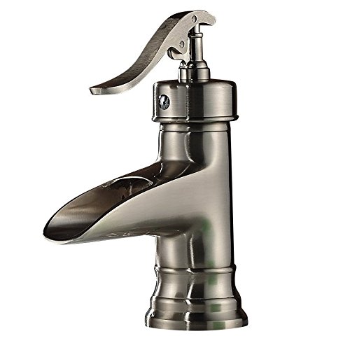 Rozin Single Lever Waterfall Spout Bathroom Basin Faucet Vessle Sink Mixer Tap Brushed Nickel