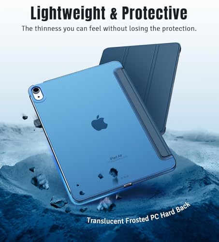 TiMOVO Cover for iPad Air 11 inch (M4 2026/M3 2025/M2 2024), iPad Air 5th/4th Gen (2022/2020) 10.9 Inch Case, Ultra Thin Lightweight Semi-Transparent Hard Cover, Abyss Blue