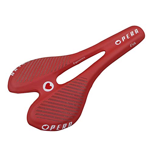 Opera Bike Saddle- The New Road Full Carbon Fiber + Leather Saddle Mountain Bike Red Seat Cushion Bicycle Saddle Accessories - 1 Pcs - Thumbnail 3