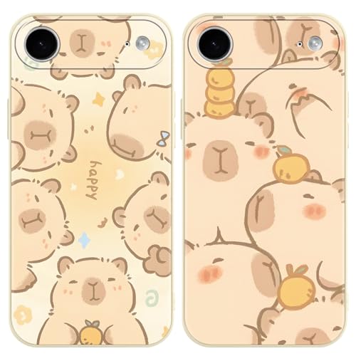 PBNDJVG Kawaii Phone Cases Funny Capybara Case for iPhone 17 Air 6.5 Inch, Anime Cartoon Cute Pattern Shockproof Soft TPU Silicone Gel Drop Protection Case for Women Girls