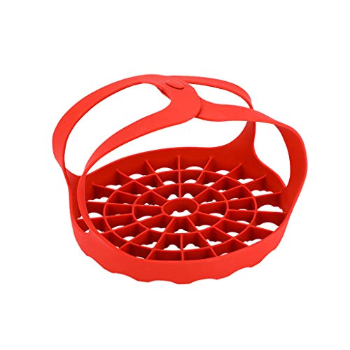 TADAMI Cooling Rack Baking, Silicone Roasting Rack Bakeware Sling Trivet Oven Baking Rack for Cooking Steam (red) - Thumbnail 4