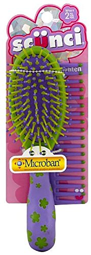 Scunci Girl Brush & Comb Set, Assorted Colors 1 ea (Pack of 3)